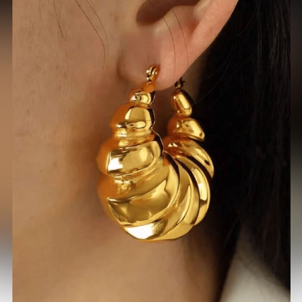 Vintage style hoop earrings A661 - Picture 3 of 6